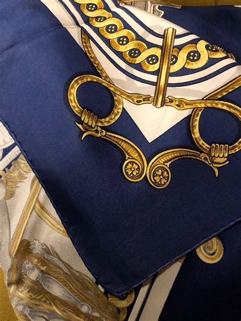 hermes bride de cour scarf|HERMES Scarf Brides De Cour Blue & Gold By Françoise de la .